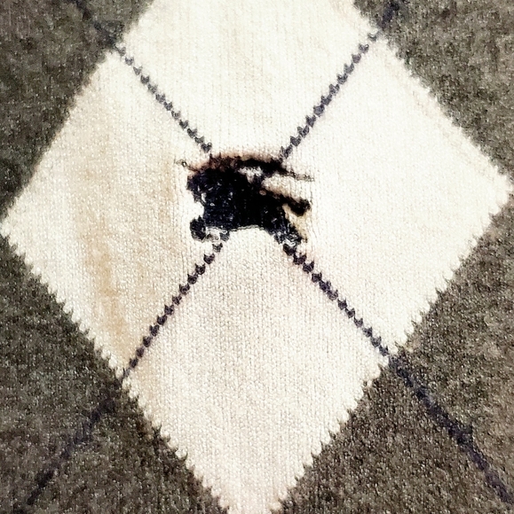 BURBERRY TURTLENECK SWEATER. WOMENS Sz:M MADE IN ITALY. LIKE NEW! DIAMOND/STRIPE - Picture 4 of 11